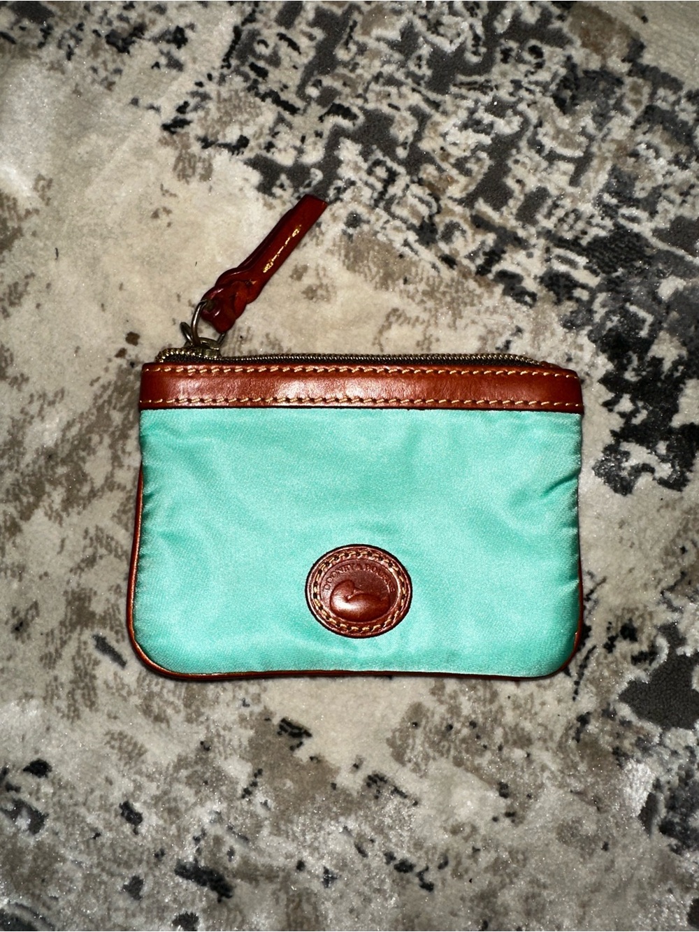 Dooney & Bourke Mint Green and Brown Leather Wristlet